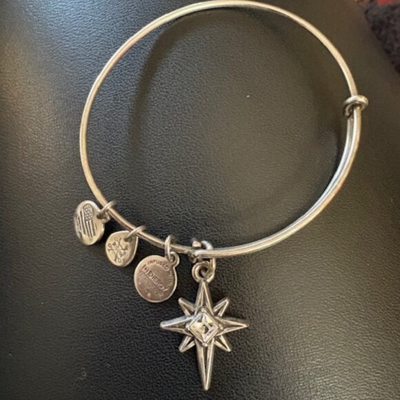 Alex + Ani North Star Matte Silver Expandable Charm Bracelet Unisex Made in USA - Picture 1 of 4
